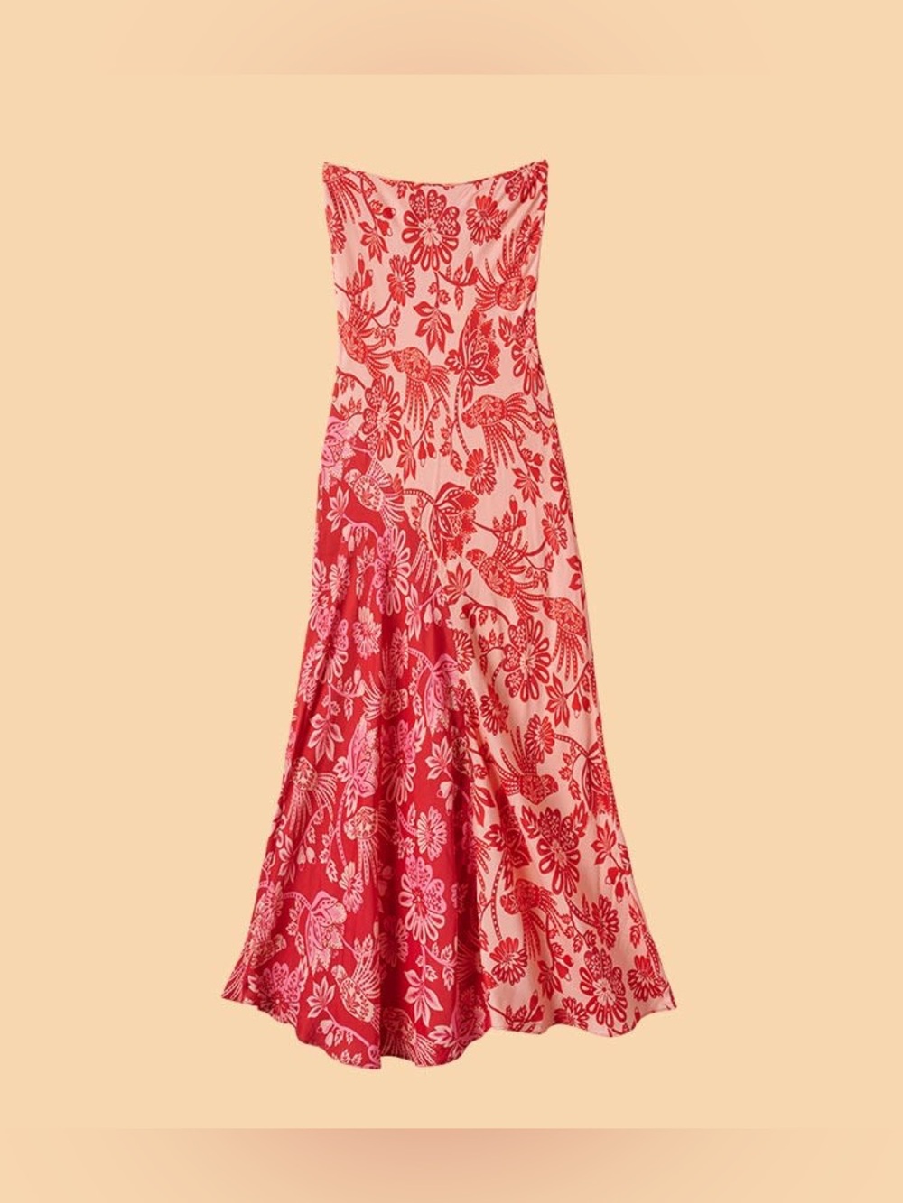 Farm Rio Strapless Spring Floral Midi Dress
